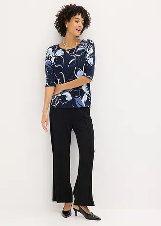 T-shirt à imprimé floral • bleu foncé/écru floral • Boutique bonprix