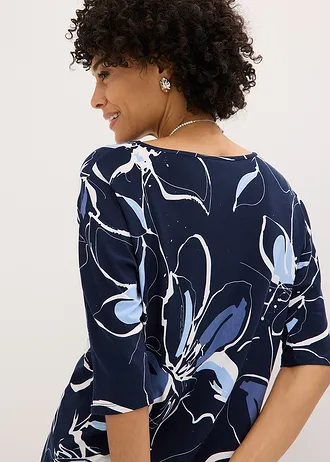 Shirt met bloemenprint • donkerblauw/wolwit gebloemd • bonprix online shop