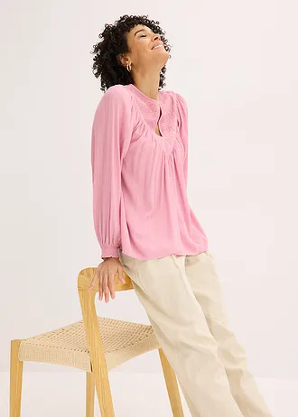 Tuniek met borduursel • rookorchidee-metallic goud • bonprix online shop