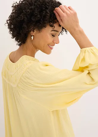 Tuniek met kanten bandjes • lichtgeel • bonprix online shop