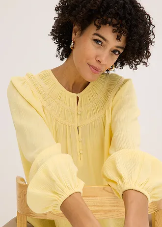 Tunique avec galons dentelle • jaune clair • Boutique bonprix