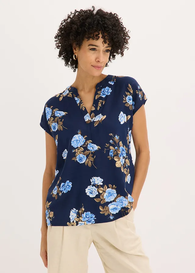 Tunique en viscose • bleu foncé-bleu floral • product-page.page-title-suffix