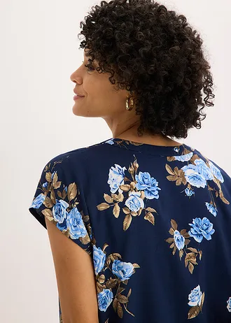 Tuniek van viscose • donkerblauw-blauw gebloemd • bonprix online shop