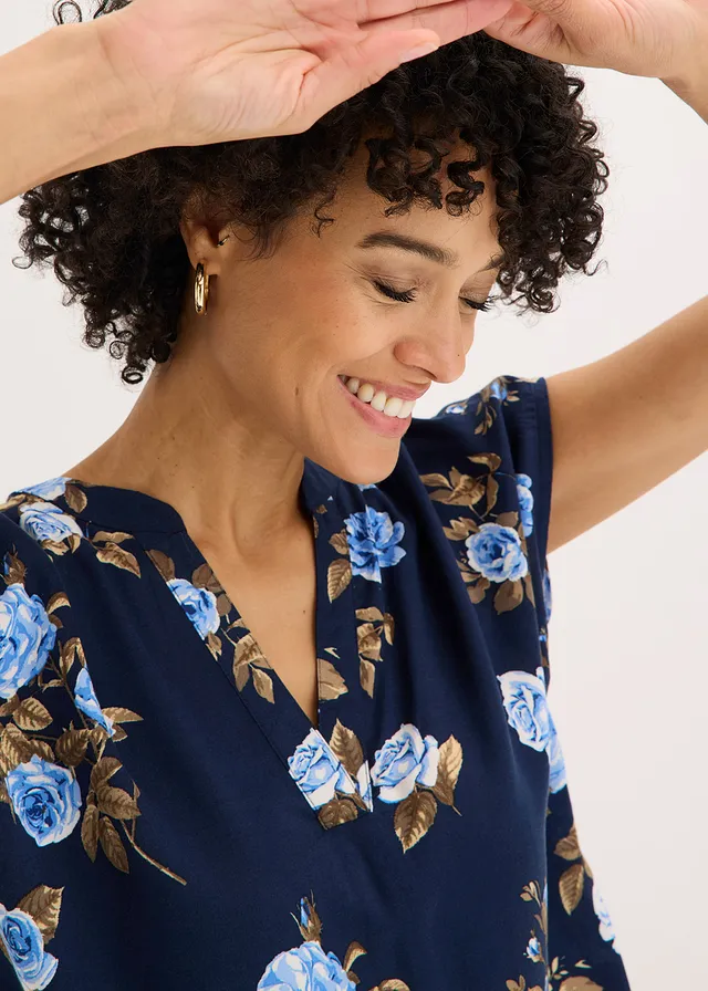 Tunique en viscose • bleu foncé-bleu floral • product-page.page-title-suffix