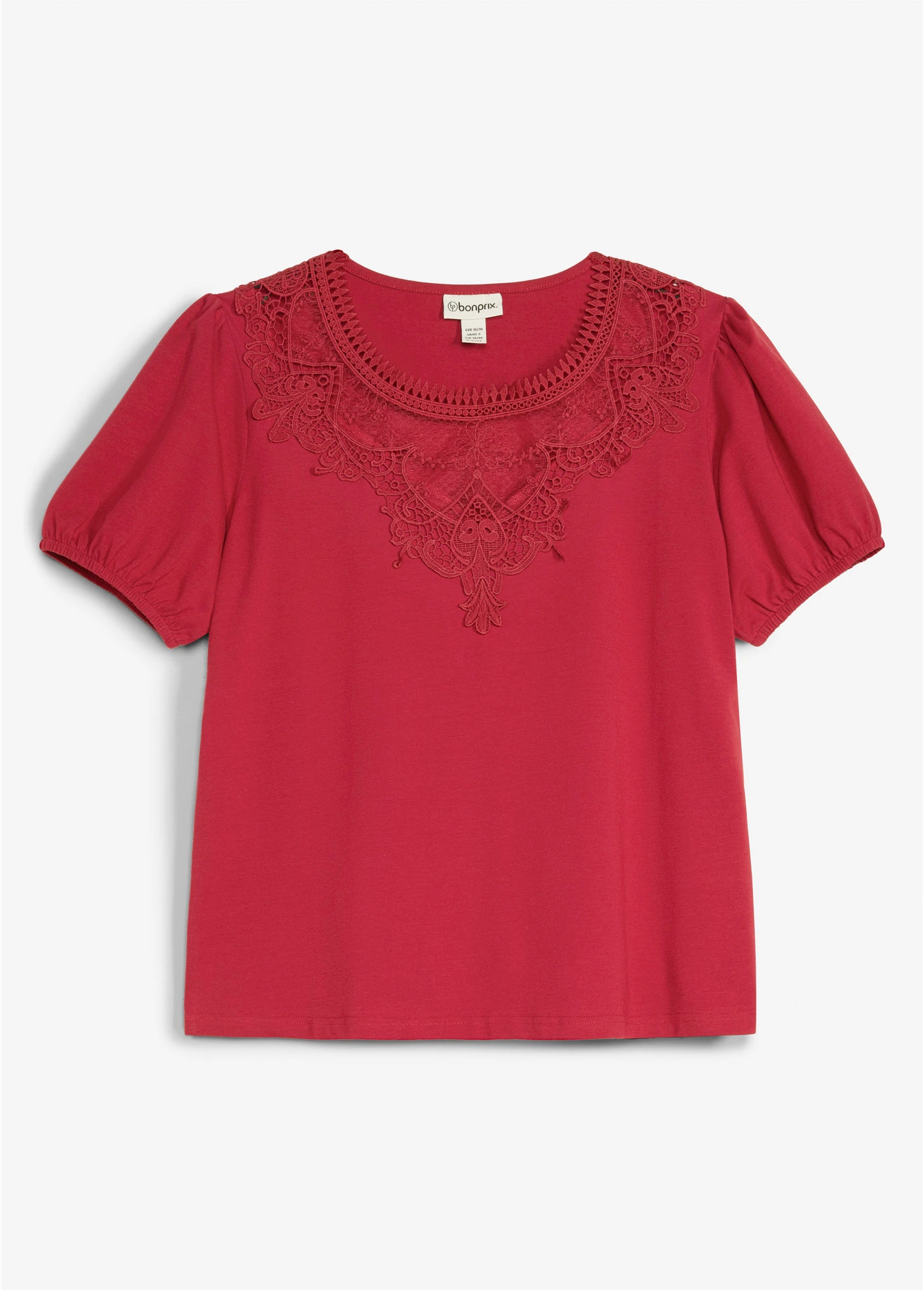 Shirt van elastisch katoen • kersenrood • bonprix online shop