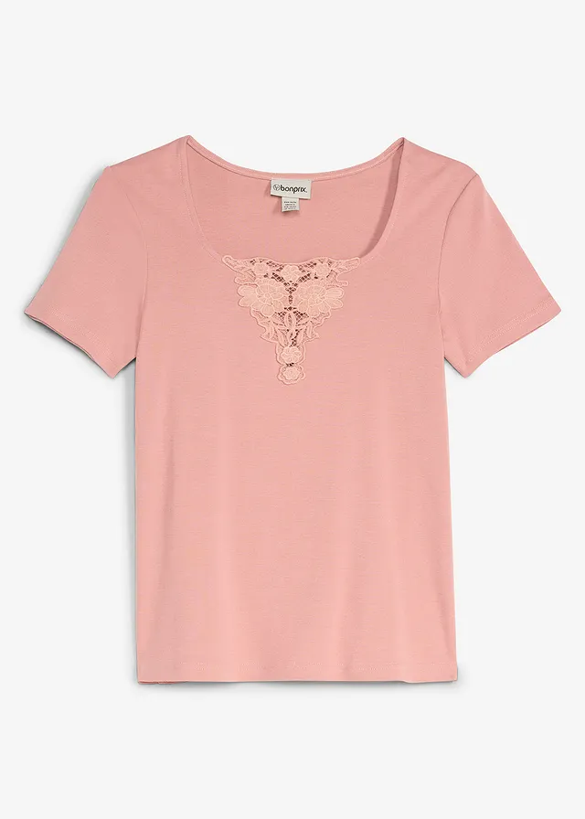 T-shirt z czystej bawełny organicznej • pudrowy brąz • sklep bonprix