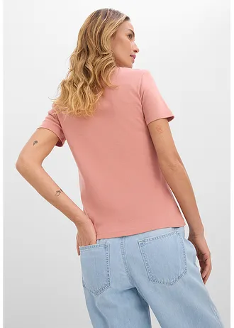 T-shirt 100% coton, Couleur: marron poudré