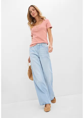 Bluză din bumbac organic 100% • maro pudrat • magazin bonprix