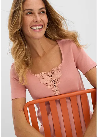 T-shirt 100% coton • marron poudré • Boutique bonprix