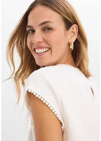 T-shirt z czystej bawełny organicznej • biel wełny • sklep bonprix