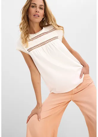 T-shirt z czystej bawełny organicznej • biel wełny • sklep bonprix