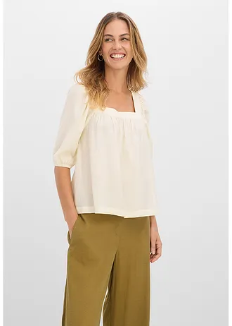 Blouse à effet froissé • ecru • Boutique bonprix