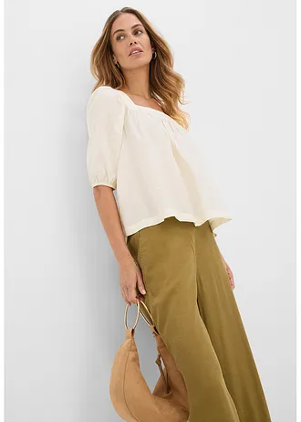 Blouse van gestructureerde crinkle • wolwit • bonprix online shop