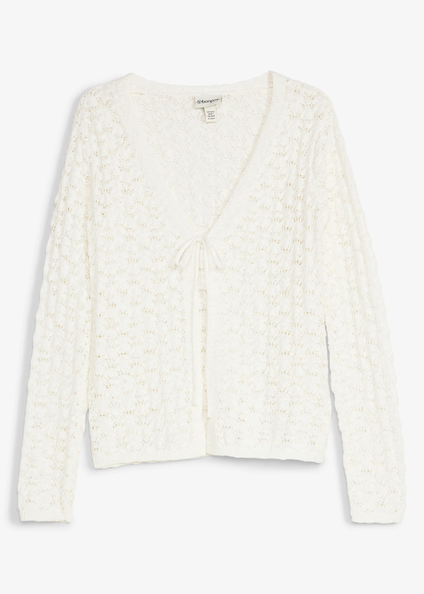 Ajour vest van puur katoen • wolwit • bonprix online shop