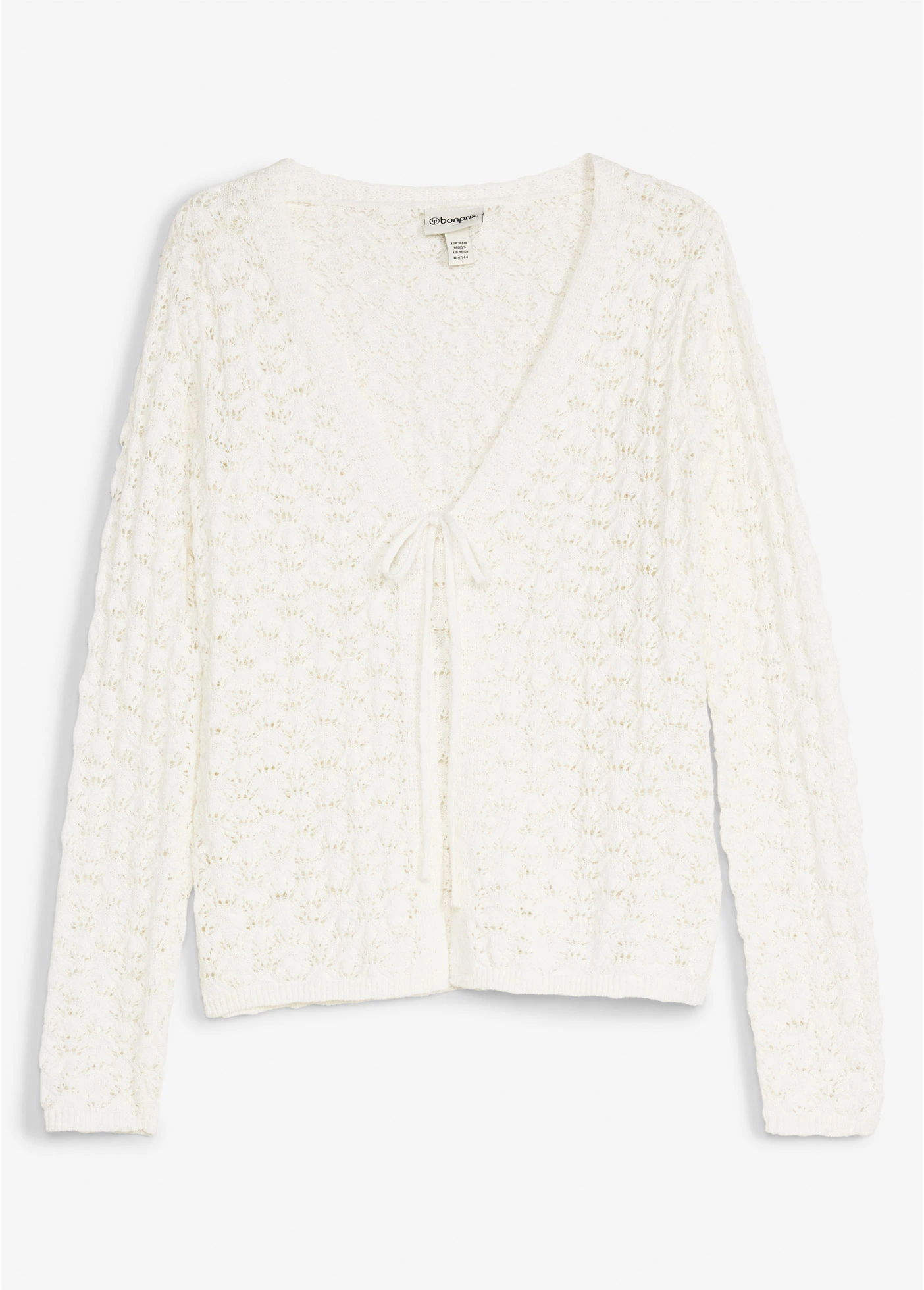 Gilet en maille ajourée 100% coton • écru • Boutique bonprix