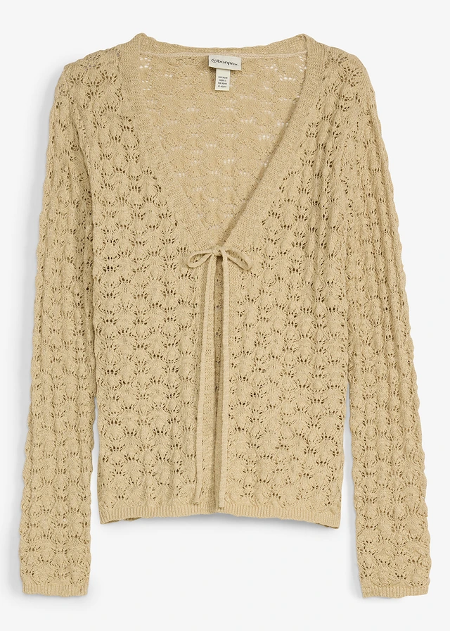 Gilet en maille ajourée 100% coton