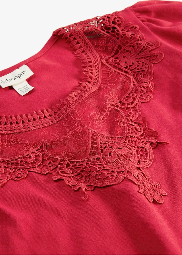 Shirt van elastisch katoen • kersenrood • product-page.page-title-suffix