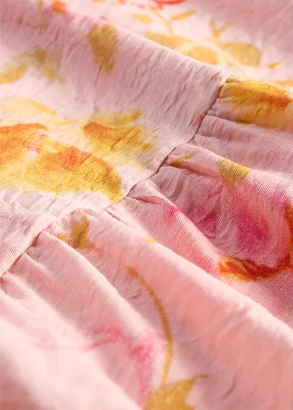 Midi šaty z měkké viskózové směsi • růžovo-pink s květy • bonprix obchod