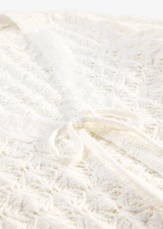 Ajour vest van puur katoen • wolwit • bonprix online shop