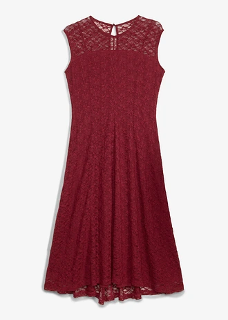 Lefelé bővülő dzsörzé ruha, szín: rubinvörös