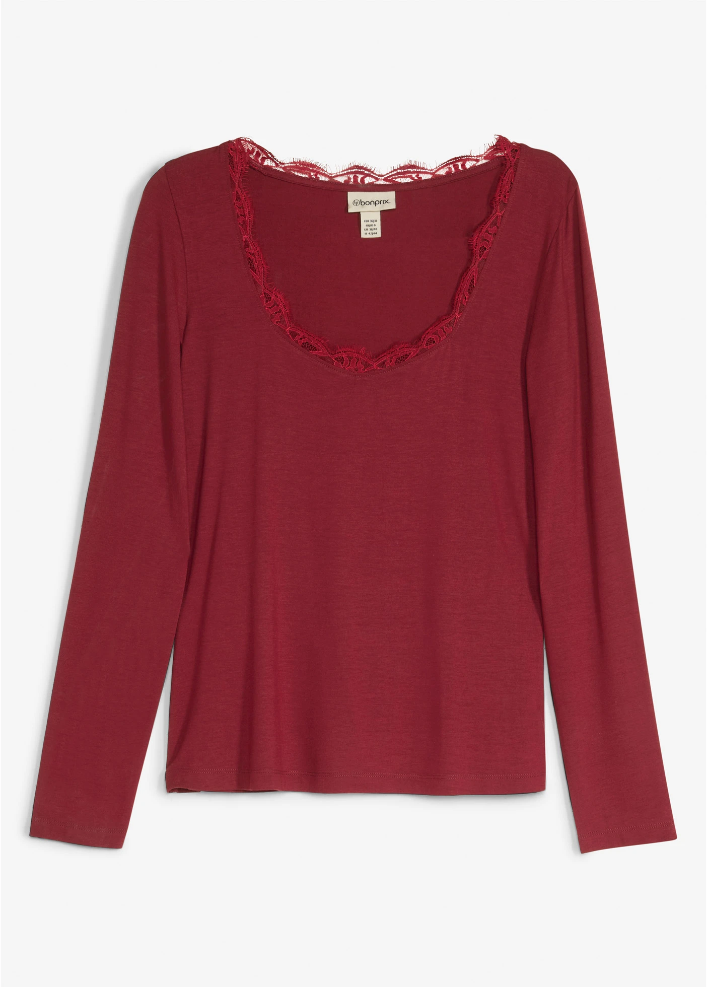 Longsleeve van een zachte viscose-mix • robijnrood • bonprix online shop