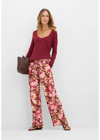 Longsleeve van een zachte viscose-mix • robijnrood • bonprix online shop