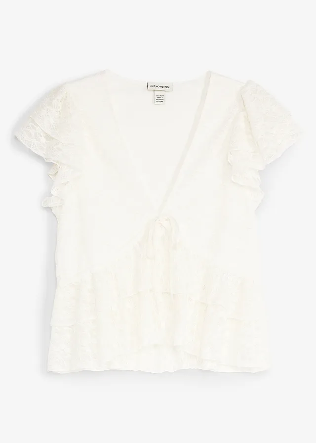 Kanten shirt • wolwit • bonprix online shop