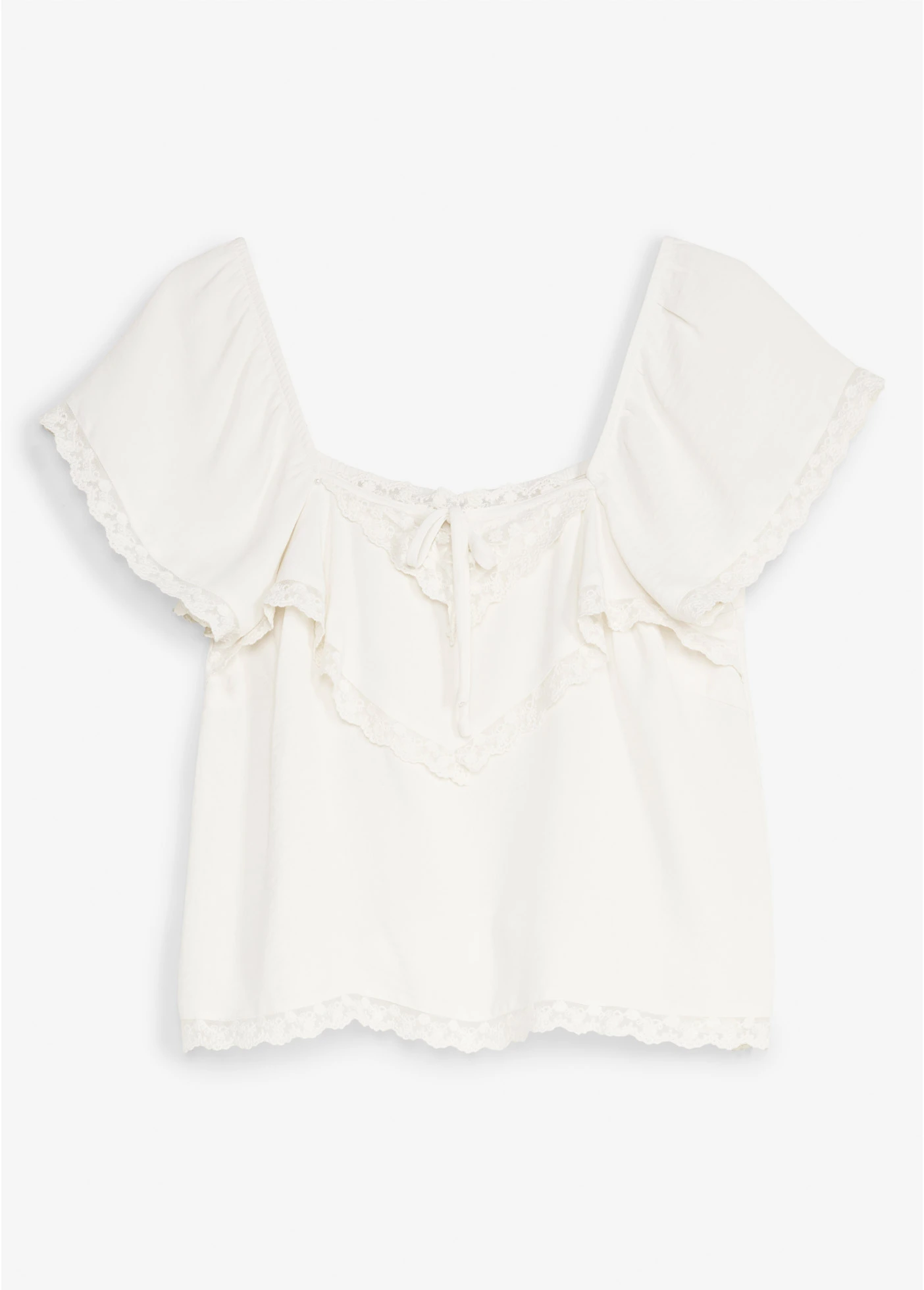 Top blouse en crêpe légère • ecru • Boutique bonprix