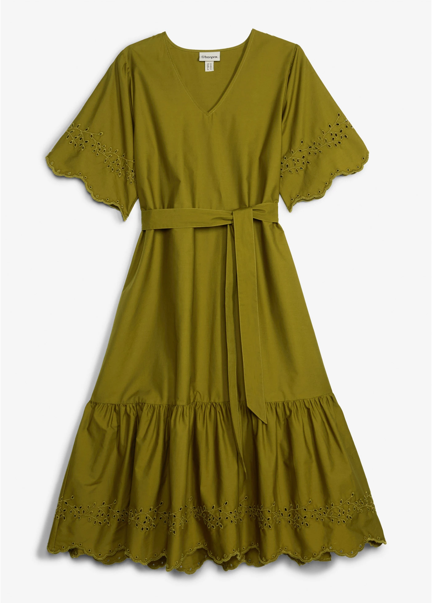 Rochie midi din bumbac 100% • verde-natur • magazin bonprix
