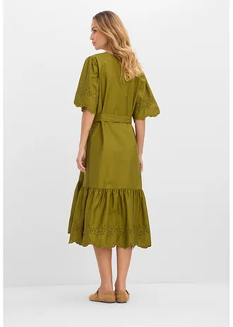 Rochie midi din bumbac 100% • verde-natur • magazin bonprix