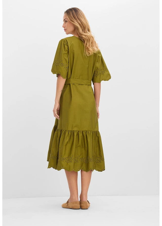 Midi jurk van puur katoen • natuurgroen • product-page.page-title-suffix