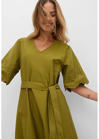 Rochie midi din bumbac 100% • verde-natur • magazin bonprix