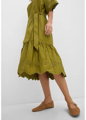 Robe midi 100% coton • vert nature • Boutique bonprix