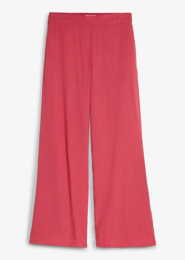 Palazzo broek van viscose mix, Kleur: kersenrood