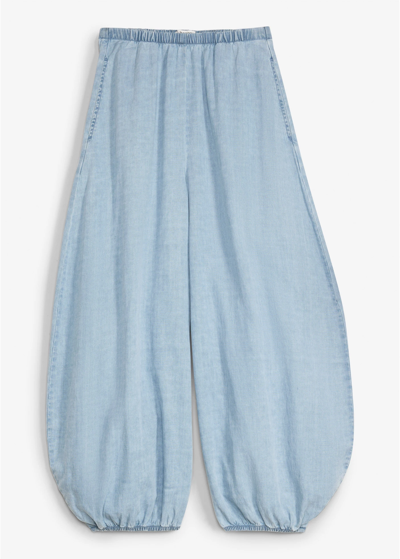 Háremnadrág vékony lenvászon keverékből • jégkék denim • bonprix áruház