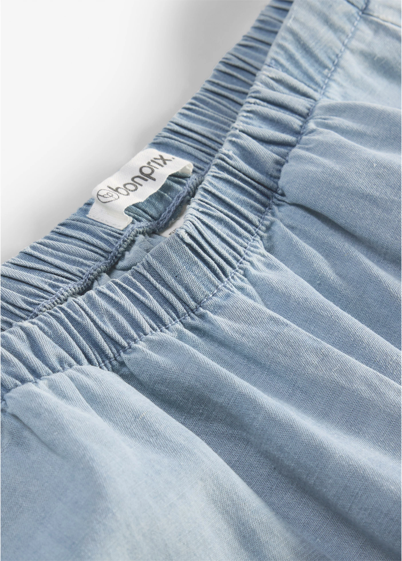 Nohavice s pudlom z ľahkého pláteného mixu • ľadovo modrá denim • obchod bonprix