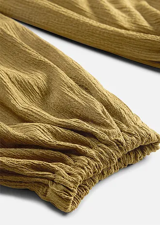 Harembroek van gestructureerde crêpe • natuurgroen • bonprix online shop