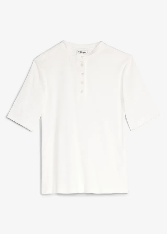 Geribd shirt van biologisch katoen • wolwit • bonprix online shop