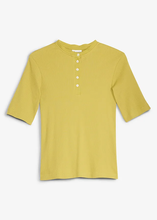 Geribd shirt van biologisch katoen • cactusgroen • bonprix online shop