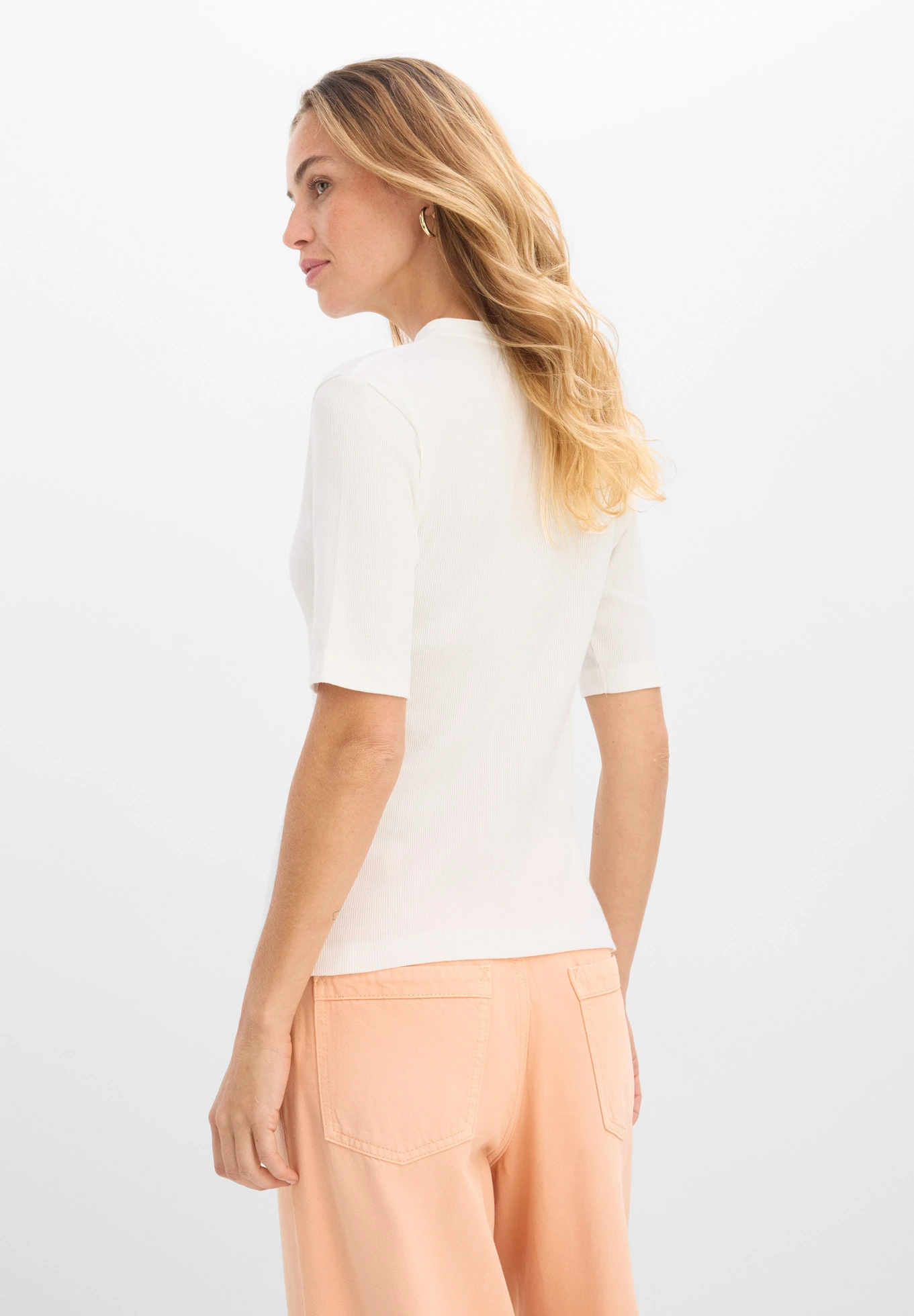 Geribd shirt van biologisch katoen • wolwit • bonprix online shop