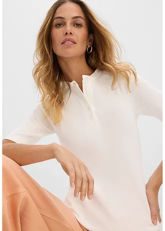 Žebrované triko z čisté organické bavlny • přírodní bílá • bonprix obchod