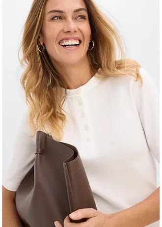 Žebrované triko z čisté organické bavlny • přírodní bílá • bonprix obchod