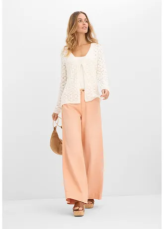 Wide leg jeans, high waist, Kleur: papaya used