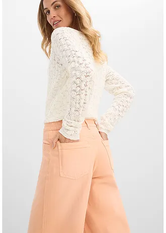 Wide Leg farmer, High Waist • papaya, használt hatású • bonprix áruház