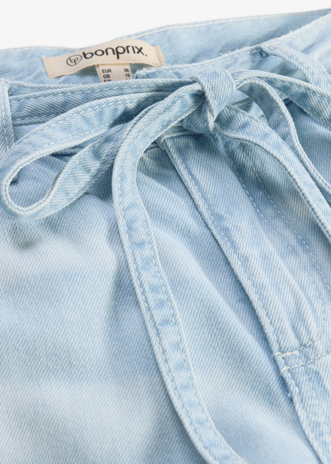 Jean large taille mi-haute avec ceinture • denim bleu glacier used • Boutique bonprix