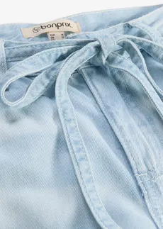 Jean large taille mi-haute avec ceinture • denim bleu glacier used • Boutique bonprix