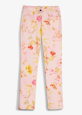 Pantalon extensible à imprimé floral, Couleur: rose floral