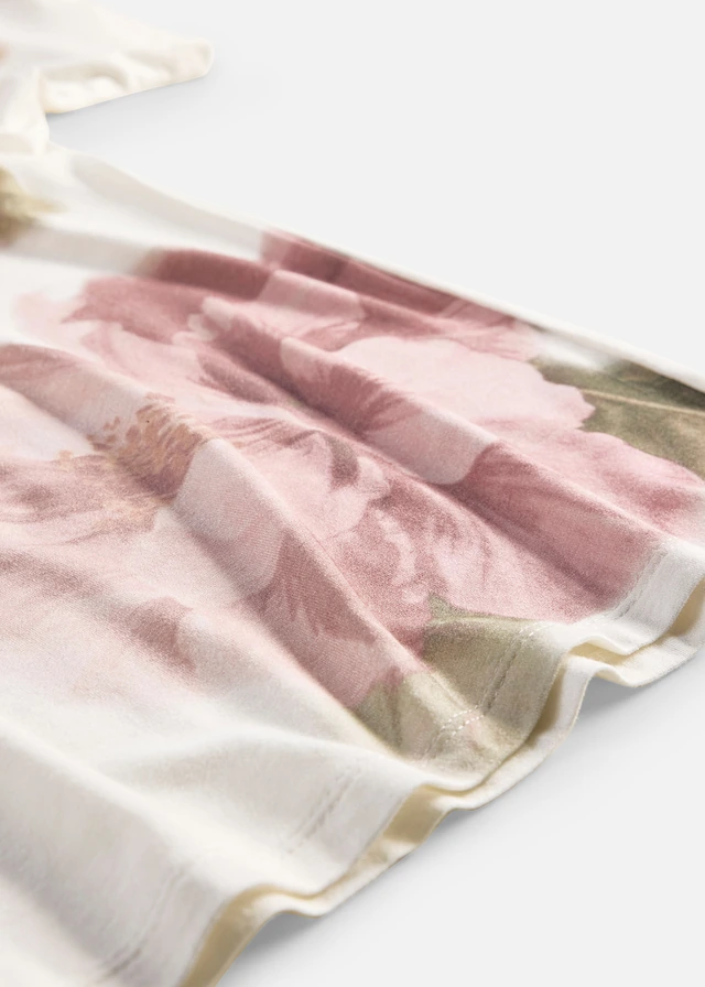 T-shirt doux en viscose extensible • écru-rose floral • product-page.page-title-suffix