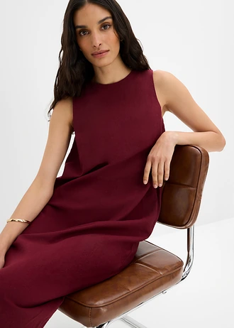 Rochie maxi cu buzunare laterale din amestec cu viscoză • roșu arțar • magazin bonprix