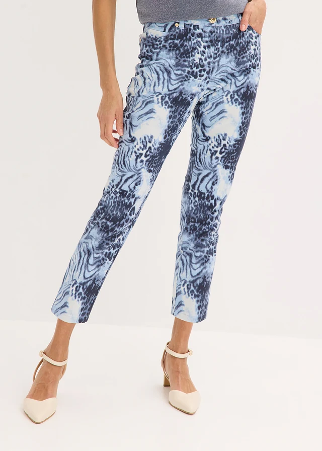 7/8 stretch broek met print • rookblauw luipaardprint • product-page.page-title-suffix